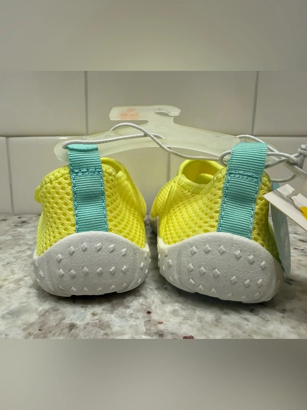 Sun Squad Kids' Yellow Mesh Water Shoes - Slip-On Comfort Size Small 5/6